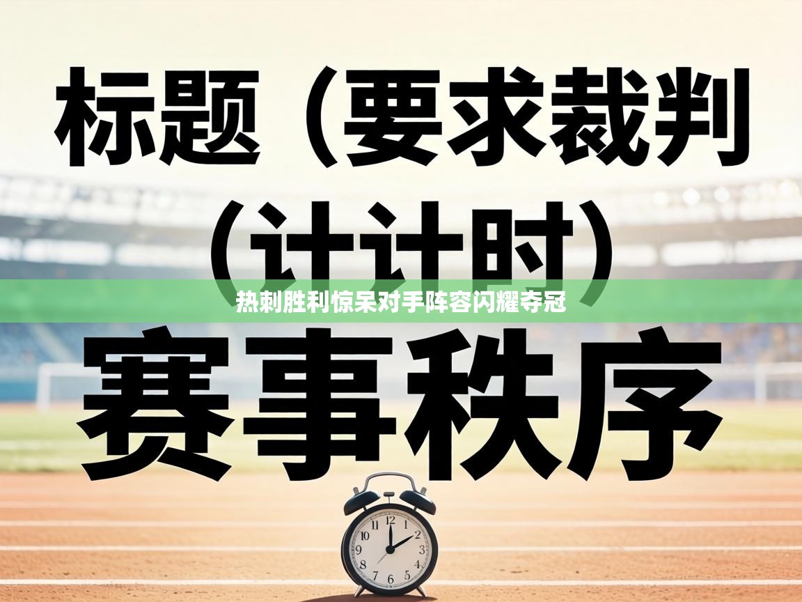 热刺胜利惊呆对手阵容闪耀夺冠 第2张